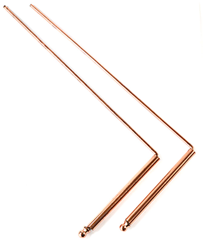 (image for) (set of 2) 9 1/4" x 4 1/2" copper Drowsing Rod