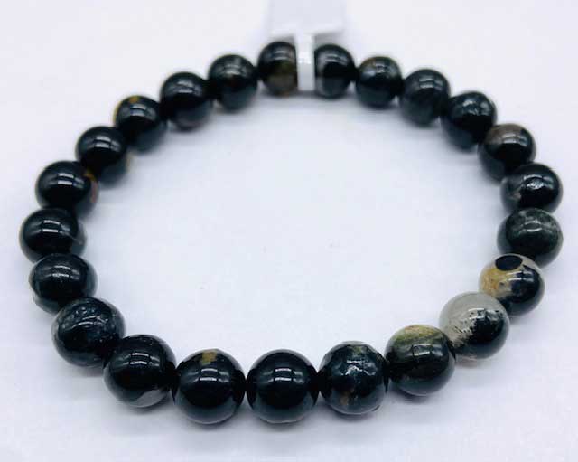 (image for) 6mm Tourmaline, Black W Quartz bracelet