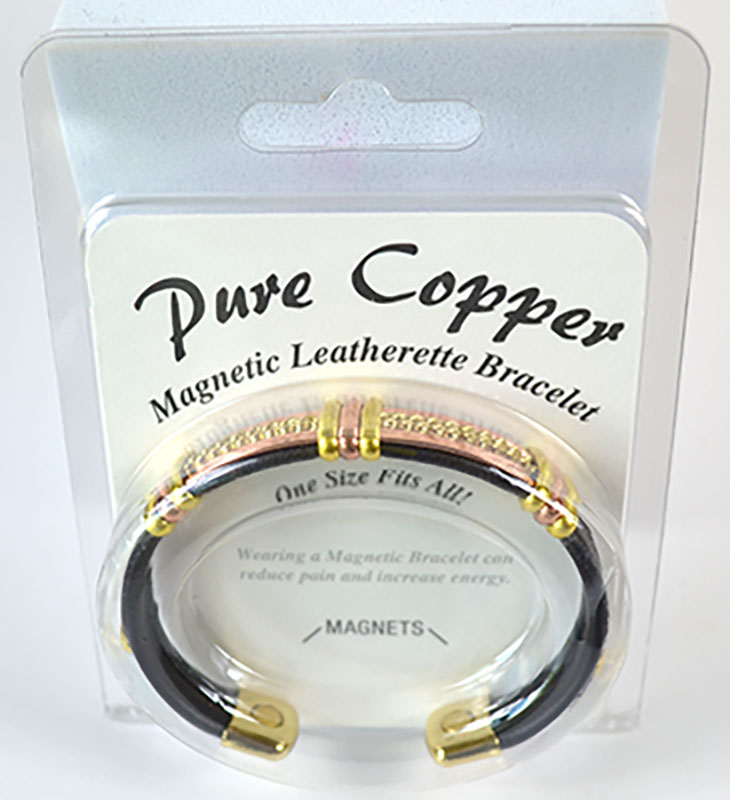 (image for) Magnetic Leatherette Copper bracelet (various styles)